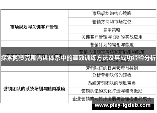 探索阿贾克斯青训体系中的高效训练方法及其成功经验分析
