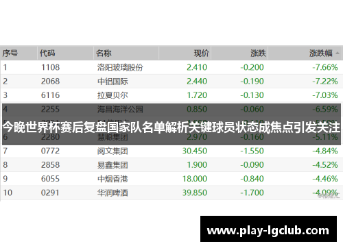 今晚世界杯赛后复盘国家队名单解析关键球员状态成焦点引发关注