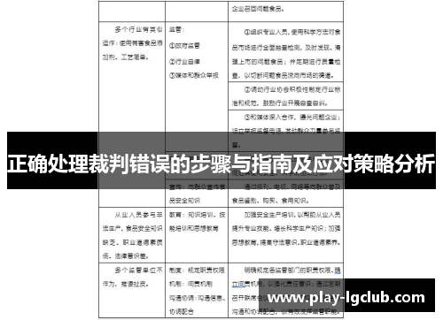 正确处理裁判错误的步骤与指南及应对策略分析 正确处理裁判错误的步骤与指南及应对策略分析